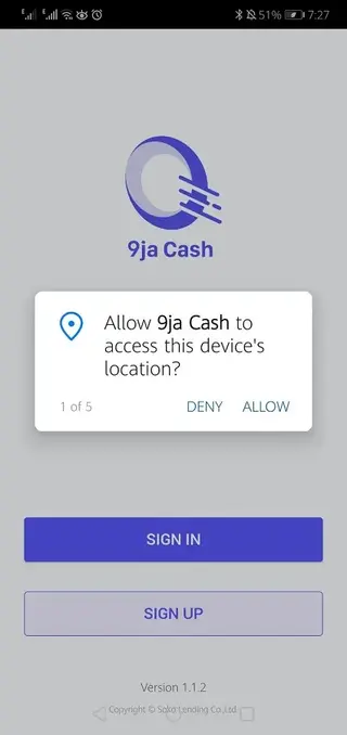 Screenhot of 9ja Cash Apk Loaning App
