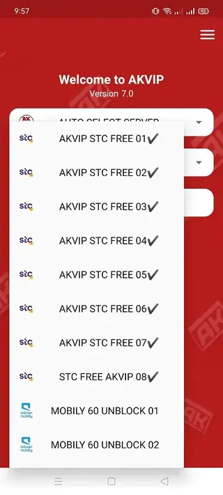 Screenshot of AKVIP App