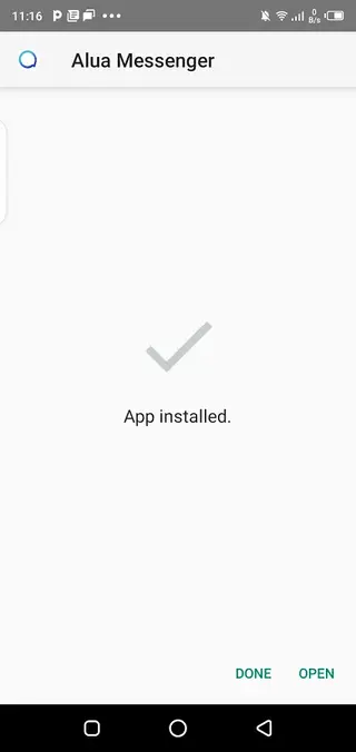 Screenhot of Alua App