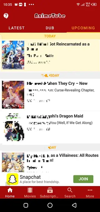Screenshot of Anime Fanz Tube App
