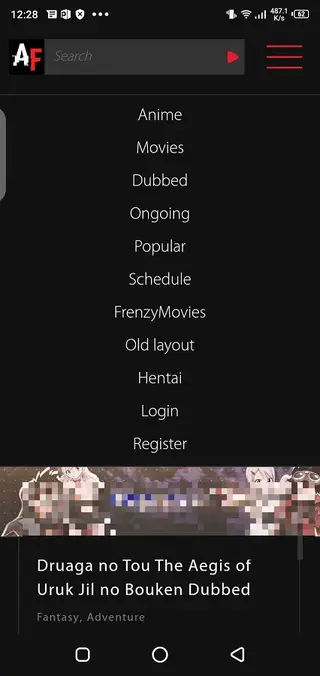 Screenshot of AnimeFrenzy Android