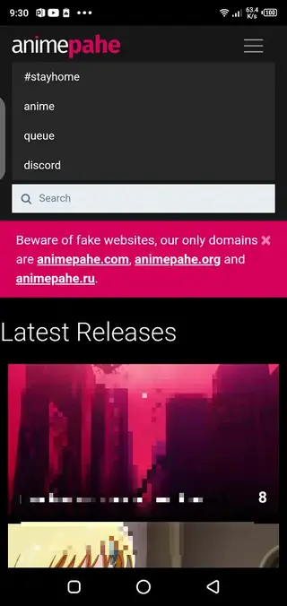 Screenhot of Animepahe Apk