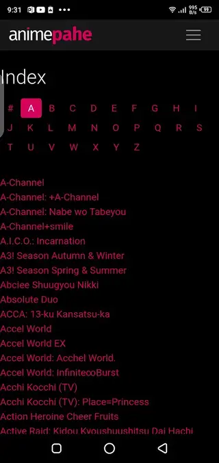 Screenhot of Animepahe App