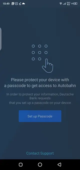 Screenshot of Autobahn App