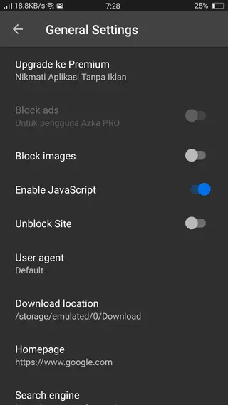 Screenshot of Azka Browser Apk