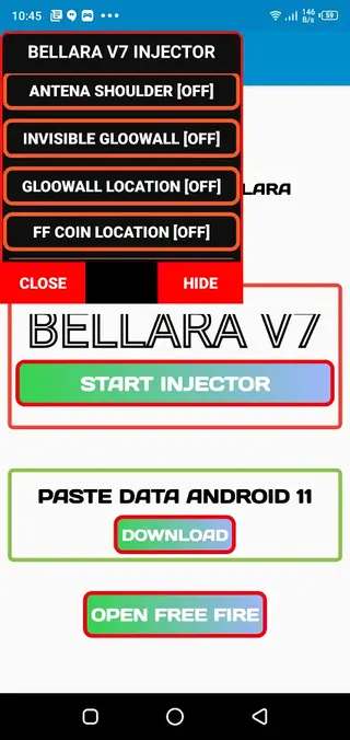 Screenshot of Bellara Injector Downloadc