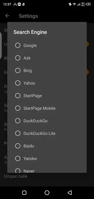 Screenshot of BF Browser Apk