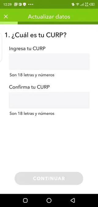 Screenshot of Bienestar Azteca E-wallet