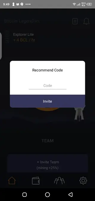 Screenshot of BitcoinLegend App