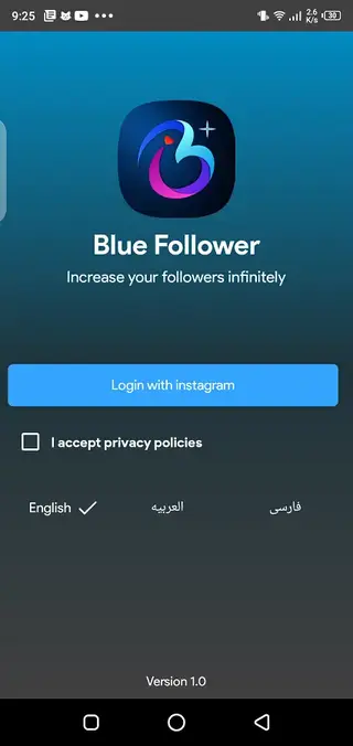Screenshot of BlueFollowers Android