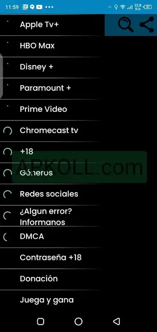 Screenshot of Blue Play Movie App