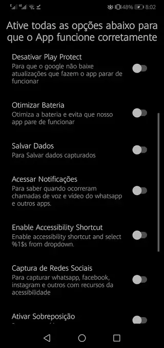 Screenshot of Bruno Espiao App