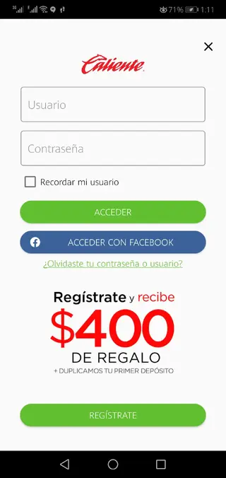 Screenshot of Calientesports.mx Apk