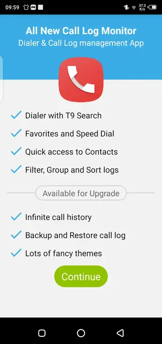 Screenshot of Call Log Monitor Pro App