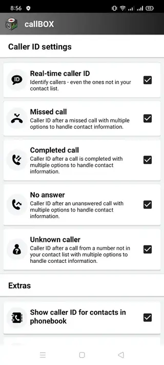 Screenhot of CallBox App