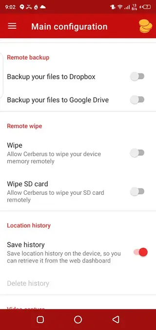 Screenshot of Cerberus App