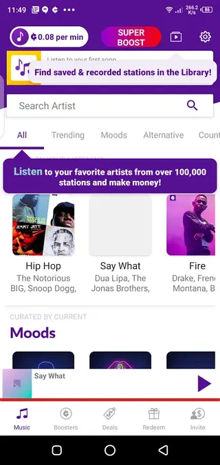 Screenshot of Current Android