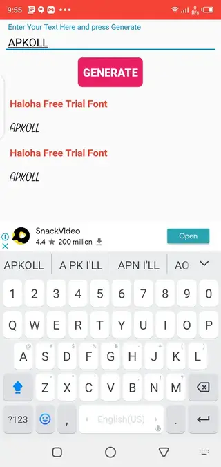 Screenshot of Dafont Android