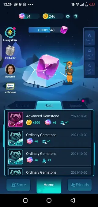 Screenshot of Dig The Gemstone 2D Game