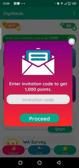 Screenshot of DigiWards App
