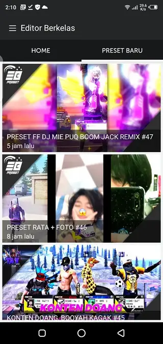Screenshot of Editor Berkelas App