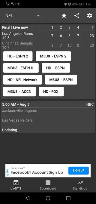 Screenhot of Dofu Sports App