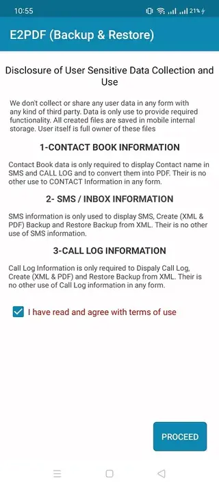 Screenshot of E2PDF App