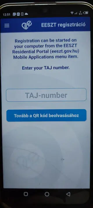 Screenshot of EESZT