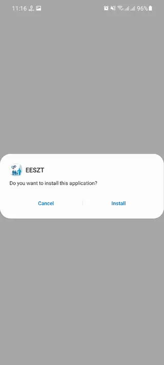 Screenshot of EESZT Android