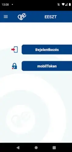 Screenshot of EESZT App