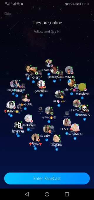 Screenshot of Facecast App