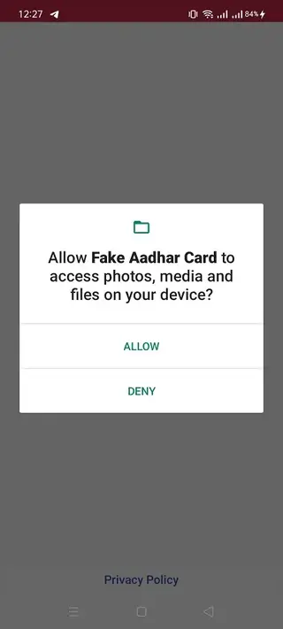 Screenshot of Fake Aadhar Card App Download