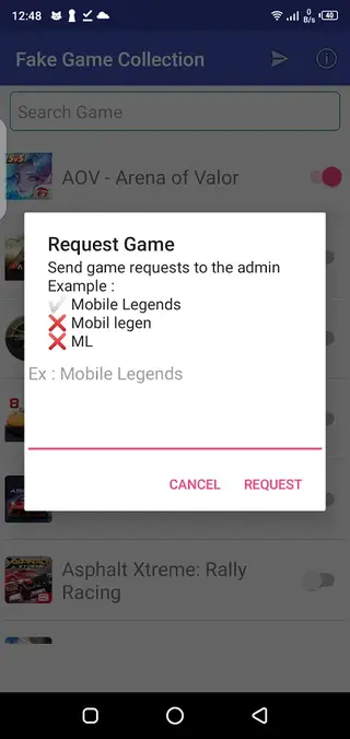 Screenshot of Fake Game Collection Download