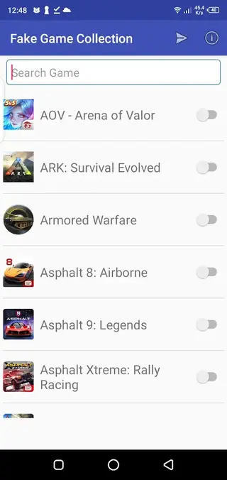 Screenshot of Fake Game Collection Apk