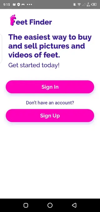 Screenshot of Feetfinder Android