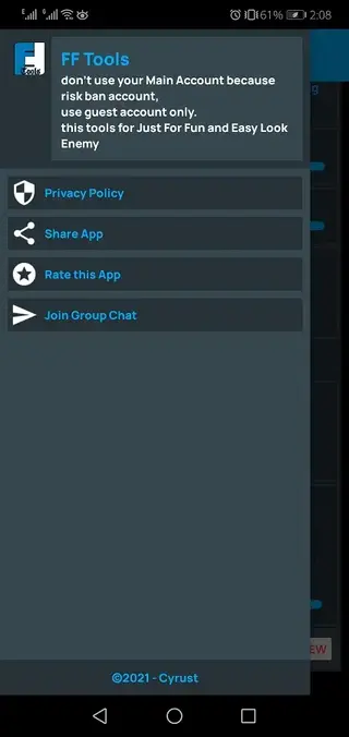 Screenshot of FF Tools Apk