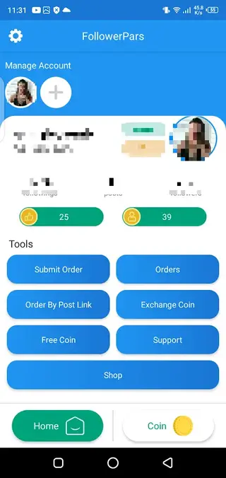 Screenshot of FollowerPars App