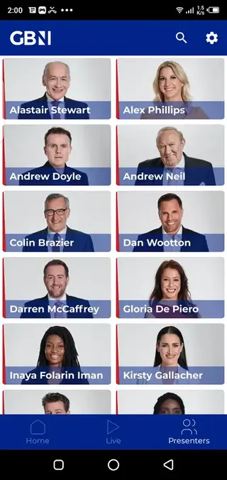 Screeenshot of GB News App