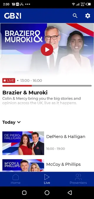 Screeenshot of GB News App Download
