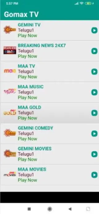 Screenshot of Gomax Live Android