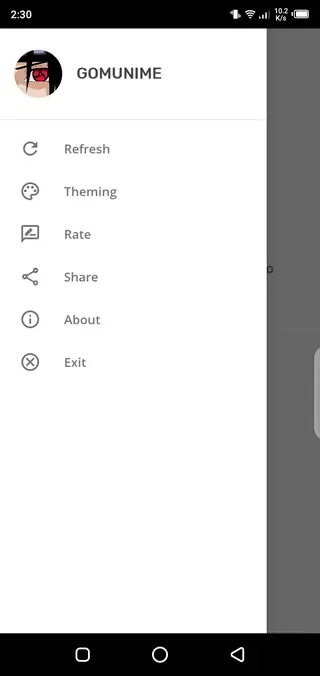 Screenshot of Gomunime App