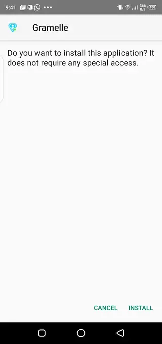 Screenshot of Gramelle Android