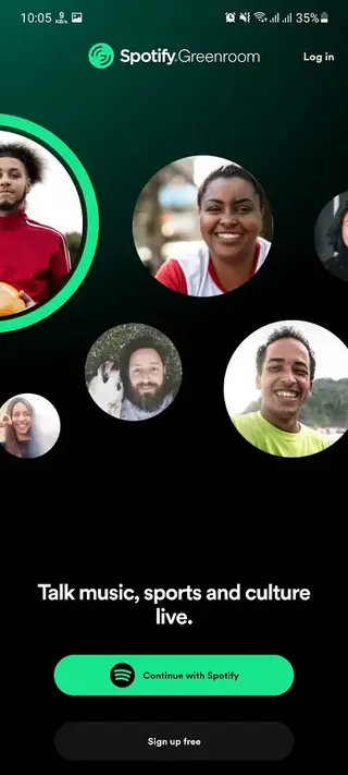 Screenshot of Spotify Greenroom Android