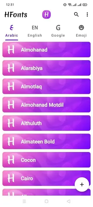 Screenhot of HFonts Android