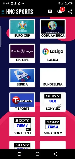 Screenshot of HNC Sports Live TV Android