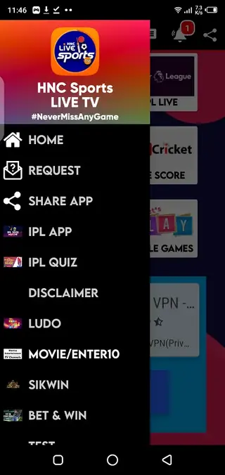 Screenshot of HNC Sports Live TV Download