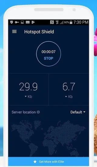 Screenshot of Hotspot Shield Free VPN Proxy Server