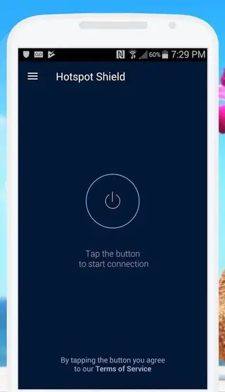 Screenshot of Hotspot Shield Free VPN Proxy Home