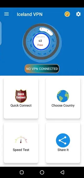 Screeenshot of Iceland VPN App