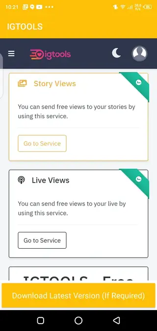 Screenshot of IGTools Apk